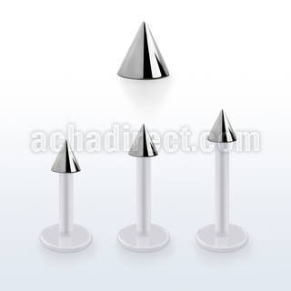 albcn3 bio  flex labret, 16g (1.2mm) with a 3mm steel cone
