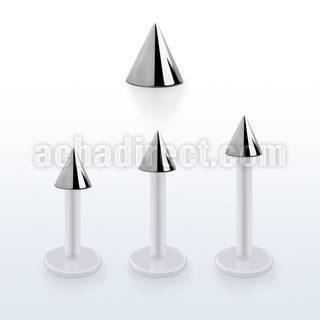 albcn4 bio  flex labret, 16g (1.2mm) with a 4mm steel cone
