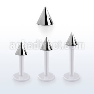 albcn5 bio  flex labret, 16g (1.2mm) with a 5mm steel cone