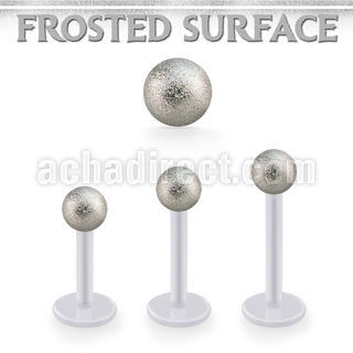 albfo4 bio  flex labret w 4mm steel ball w a frosted surface