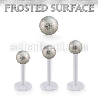 albfo5 bio  flex labret w 5mm steel ball w a frosted surface