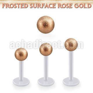 albfott5 bio  flex labret w 5mm rose gold frosted steel ball