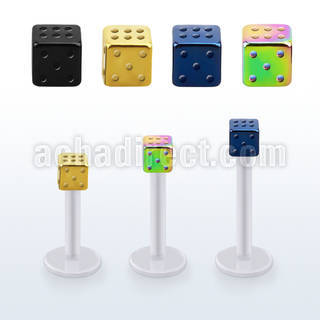 albtd3 bio  flex labret w 3mm pvd plated steel dice