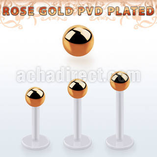 albttb4 bio  flex labret w 4mm rose gold pvd plated steel ball