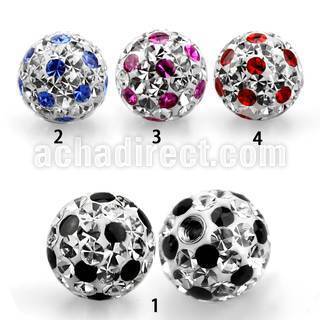 amfr8 8mm ferido multi crystal ball with cute dotted design