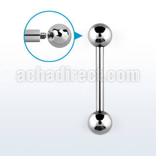 bb12 2mm 316l steel gauge tongue barbell w internal balls