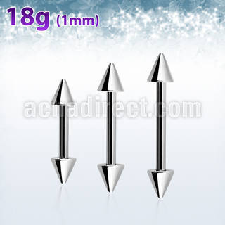bb18cn3 surgical steel eyebrow barbell with two 3mm cones