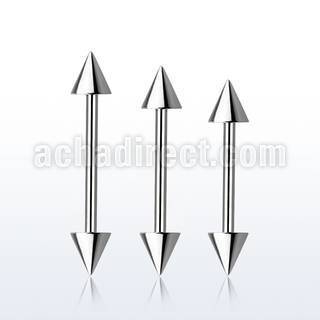 bb20cn surgical steel eyebrow or helix barbell with 3mm cones