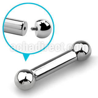 bb4 5mm 316l steel gauge tongue barbell with internal ball