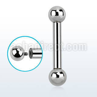 bb8 3mm 316l steel gauge tongue barbell with threading ball