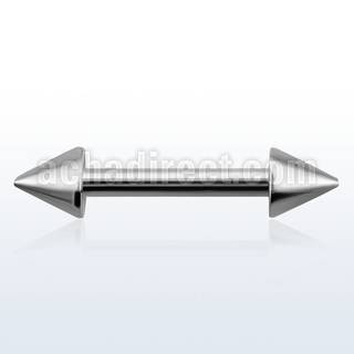 bbecn 316l steel eyebrow barbell with two 3mm cones