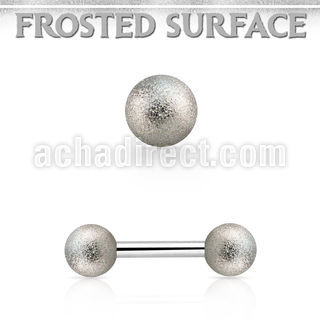 bbefo5 316l steel eyebrow barbell w 5mm frosted steel balls