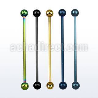 bbeitb anodized 316l steel industrial barbell with 4mm ball