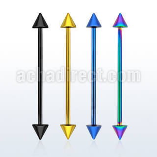 bbeitcn anodized 316l steel industrial barbell with 4mm cone
