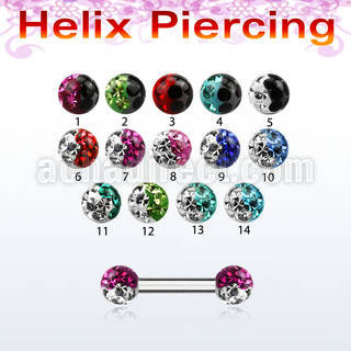 bber23e barbell helix ceja acero quirurgico bolas multi cristal 3mm en disenos bi color mayorista