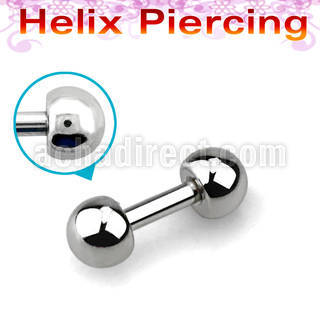 bber28 316l steel helix piercing with 5mm half steel balls