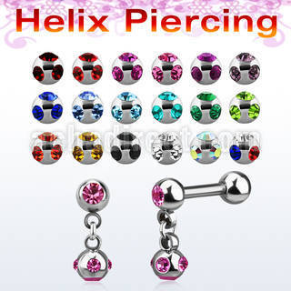 bber39b 1 6mm 316l steel helix barbell with two 4mm balls