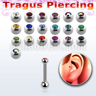 bber57 316 steel tragus barbell with a tiny 2 5mm jewel balls