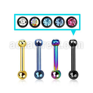 bbert57 anodized steel tragus barbell w a 2.5mm jewel ball