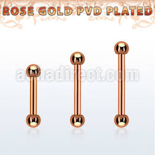 bbettb25 rose gold steel eyebrow barbell w 2 2.5mm balls