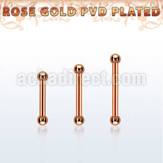 bbettb2 rose gold steel eyebrow barbell w 2 2mm balls