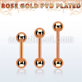 bbettb4 rose gold steel eyebrow barbell w 2 4mm balls