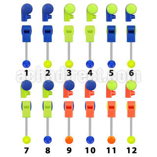 bbglwh 316l steel tongue barbell w acrylic whistle
