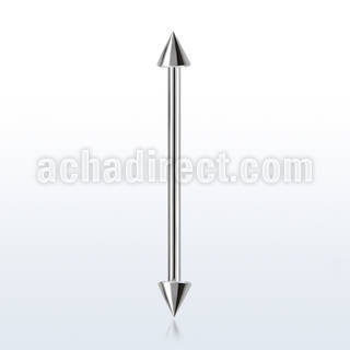bbindcn4 1 6mm 316l steel industrial barbell with 4mm cones