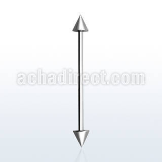 bbindcns 1 2mm 316l steel industrial barbell with 4mm cones