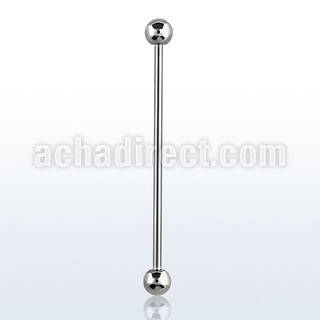 bbinds xtra long 316l steel industrial barbell with 4mm balls