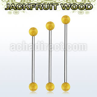 bbinjf5 organic industrial barbell w 5mm jack fruit wood balls
