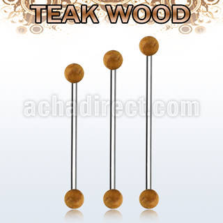 bbinte5 organic industrial barbell w 5mm teak wood balls