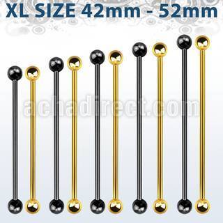 bbitbxl xl pvd 316l steel industrial barbell with two 5mm balls