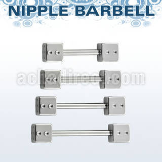 bbnpsdi5 1 6mm 316l steel nipple barbell with two 5mm dices