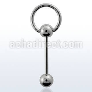 bbsl 316l steel slave tongue barbell with a top 5mm ball