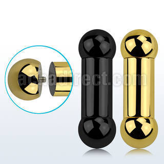 bbt00 pvd plated 316l steel big gauge tongue barbell 00g 10mm