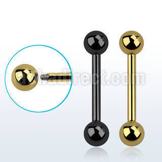 bbt12 pvd plated 316l steel big gauge tongue barbell 12g 2mm
