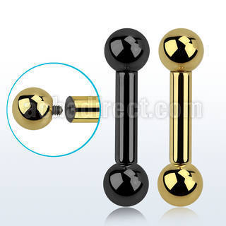 bbt4 pvd plated 316l steel big gauge tongue barbell 4g 5mm