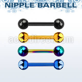 bbtb4 anodized 316l steel nipple barbell with 4mm ball