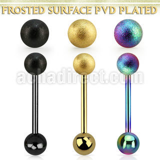 bbtfo5 anodized steel tongue barbell w 5mm frosted steel ball