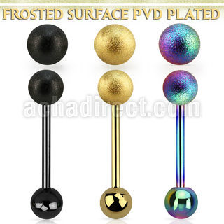 bbtfo6 anodized steel tongue barbell w 6mm frosted steel ball