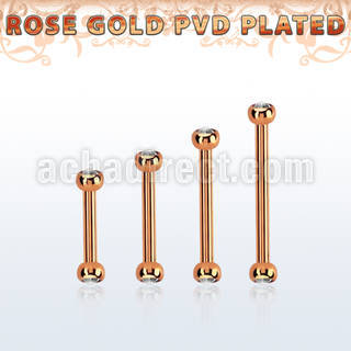 bbttjb25 rose gold steel eyebrow barbell w tiny 2.5mm jewel balls