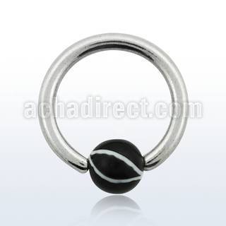 bcae5 316l steel closure ring w 5mm white lined ball