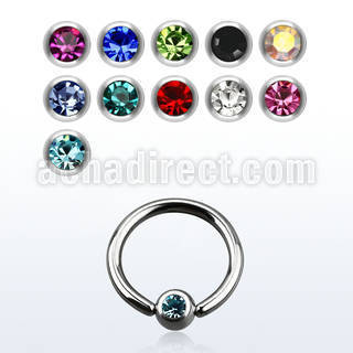 bcec3 316l steel closure ring w 3mm closure ball w crystal