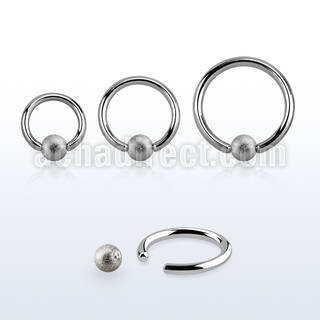 bcr12f5 steel ball closure ring, 12g w a 5mm frosted steel ball