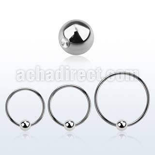 bcr14ml xxl 316l steel bcr, 14g w 5mm dimple ball