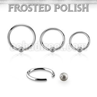bcr18f3 316l steel ball closure ring 18g w 3mm frosted steel ball