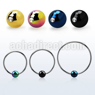 bcrebt5l xxl 316l steel bcr, 16g w 5mm anodized closure ball