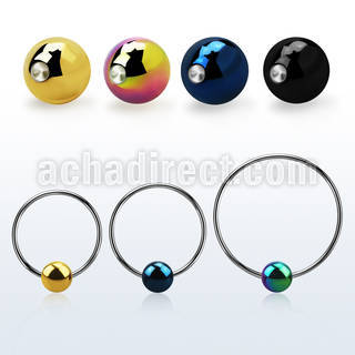 bcrebt6l xxl 316l steel bcr, 16g w 6mm anodized closure ball