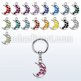bcrg401 316l steel bcr 1.6mm w a moon with crystals